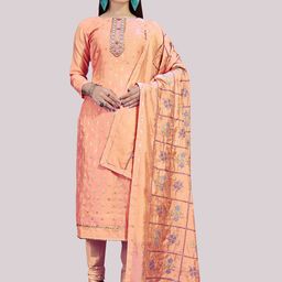 HERE&NOW Ethnic Motifs Embellished Unstitched Dress Material-picture-30