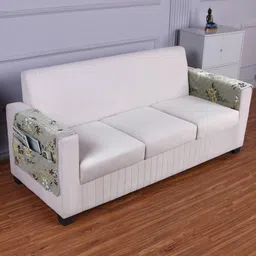 HOKIPO Grey & Yellow Printed Polyester 2 Piece Sofa Cover With Arms-image-96