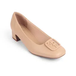 Tresmode Leather Work Block Pumps with Buckles-image-24