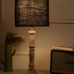 green girgit White Wood Quirky Cylindrical Shaped Table Lamp-8