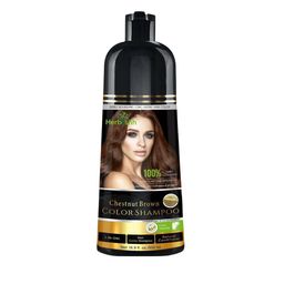 Herbishh Hair Color Shampoo For Grey Hair With Argan Oil - 500 ml - Chestnut Brown-39
