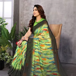 The Textile Hub Printed Pure Georgette Saree-picture-17