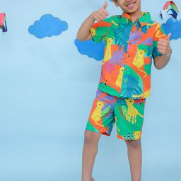 Vastrarth Boys Printed Pure Cotton Shirt With Shorts-image-38