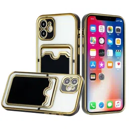 Luxury Kase Solid iPhone 11 Electroplated Phone Case With Card Holder Back Case-image-80