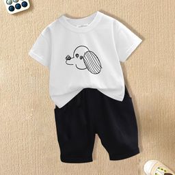 FOREVER FRIDAY Boys Printed Round Neck Pure Cotton T-shirt With Shorts-picture-7