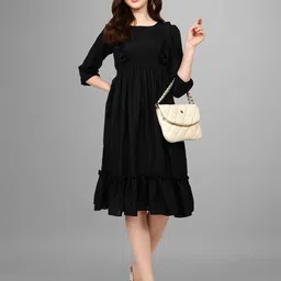 Jash Creation Applique Crepe Fit & Flare Maxi Dress-picture-33
