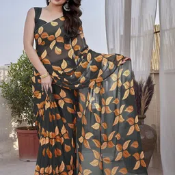 KALINI Floral Poly Chiffon Saree-image-43