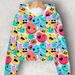 RAMADHUTA Girls Printed Hooded Applique T-shirt-picture-30