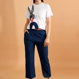 BAESD Rabbit Printed T-shirt With Trouser-image-6