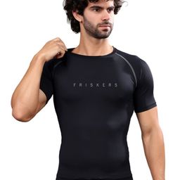 Friskers Brand Logo Printed Extended Sleeves Compression Sports T-shirt-image-29