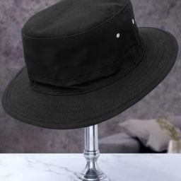Infispace Men Black Embroidered Bucket Hat-2