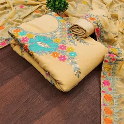 SHADOW & SAINING Embroidered Silk Georgette Unstitched Dress Material-image-58