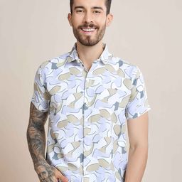Fashion Ritmo Men Printed Spread Collar Cotton Shirt-image-63