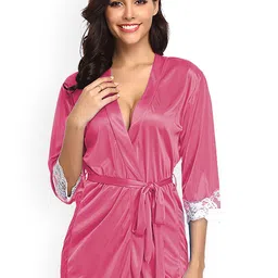 Xs and Os Satin Mini-Length Robe-image-96