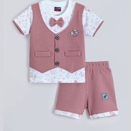 Hopscotch Boys White Pure Cotton Solid Clothing Set-picture-36
