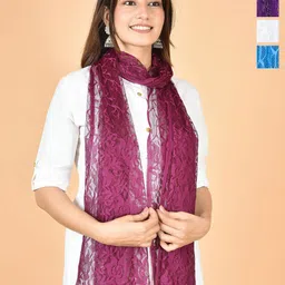 Nakoda Creation Selection Of 4 Floral Woven Design Net Dupattas-picture-26