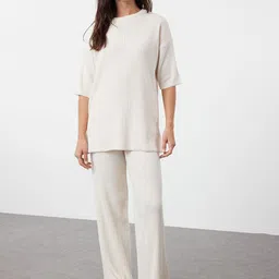 Trendyol Ribbed Top & Trousers Co-Ord-picture-51