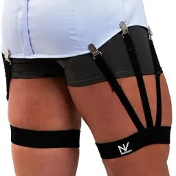 JS Enterprises ™ Shirt Stays For Men, Shirt Holder For Men, Adjustable Elastic Shirt 1 Pair Garter-40
