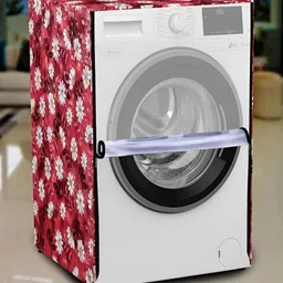 KANUSHI INDUSTRIES Red & White Printed Front Load Automatic Washing Machine Cover-14
