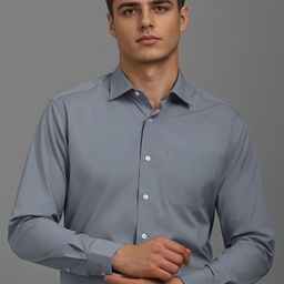 Louis Philippe Men Classic FitSpread Collar Solid Cotton Formal Shirt-image-44