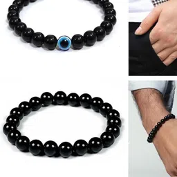Divine souvenirs Unisex Set Of 2 Artificial Beaded Elasticated Bracelets-57