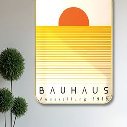 Livin'luxe White & Yellow Bauhaus Printed Wooden Wall Painting-image-48