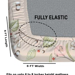 CHHAVI INDIA Peach & Green Printed Microfiber 210 TC Queen Bedsheet Set-1.83 m x 1.98 m-11