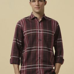 Allen Solly Men Spread Collar Tartan Checked Cotton Casual Shirt-picture-25