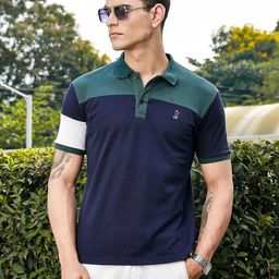 Thomas Scott Colourblocked Polo Collar T-shirt-picture-49