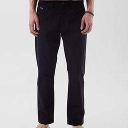 Snitch Men Black Mid-Rise Slim Fit Trouser-image-77