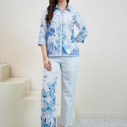Boho By Athena Floral Printed Shirt & Trousers Co-Ord Set-image-88