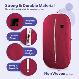 Kuber Industries Maroon 24 Pieces Non-Woven Multi-Utility Organisers With Zip image 4