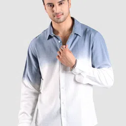 Beyoung Men Dyed Spread Collar Cotton Casual Shirt-image-93