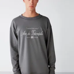 GRIMELANGE Men Typography Printed Sweatshirt-image-4