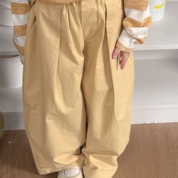 LULU & SKY Girls High-Rise Baggy Pleated Cotton Trousers-image-76