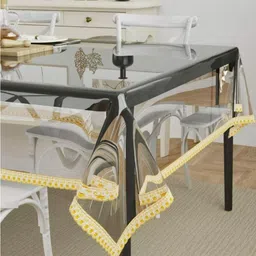 UrbanArts Gold-Toned Waterproof Plastic 6-Seater Table Cover-38