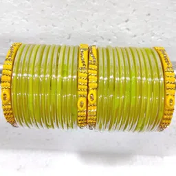 SAVORADE Set Of 28 Green Glass Bangle-picture-17