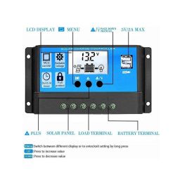 Solar Charge Controller, 20A Solar Panel Controller 12V 24V Adaptive PWM Auto Parameter Adjustable LCD Display Solar Panel Battery Regulator with Dual USB Port - RS5194Solar Charge Controller, 20A Solar Panel Controller 12V 24V Adaptive PWM Auto Parameter Adjustable LCD Display Solar Panel Battery Regulator with Dual USB Port - RS5194 image 2