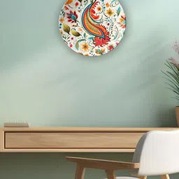 THE QUIRKY HOME White &Yellow Printed Ceramic Wall Plate Decor-image-72