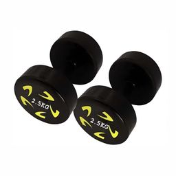 HackerX 2 Pieces Round Rubber Fixed Weight Dumbbells - 2.5 kg Each-62