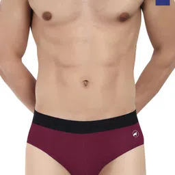 LOGGERHEAD Pack Of 2 Cotton Mid-Rise Basic Briefs LHMB002-Blue-Maroon-3