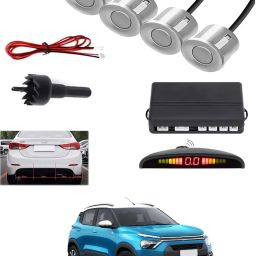 4Silver Parking Sensor With LED Display Increased Safety For Car-81 Universal 4 Silver Reverse Parking Sensor With LED Display For Cars-81 Parking Sensor-image-26