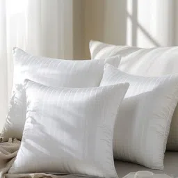Nivasam 3-Pcs White Striped Cushions-5