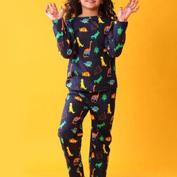 YK Girls Dinosaur Printed Pure Cotton Night suit-image-13
