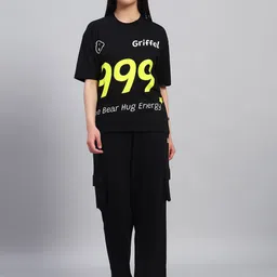 GRIFFEL Printed Oversized Pure Cotton Co-Ords-image-63