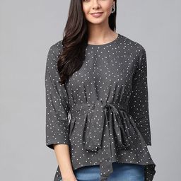 IKRASS Polka Dot Print Top-image-85