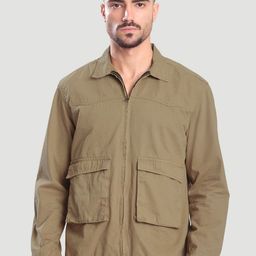 Bene Kleed Spread Collar Cotton Bomber Jacket-picture-10