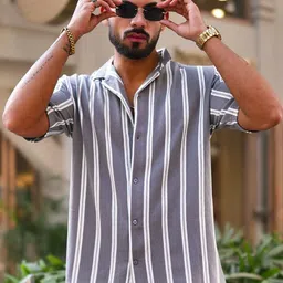 Maniac Men Comfort Opaque Striped Casual Shirt-image-38