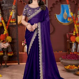 DHARMEE Sequinned Embellished Saree-image-4