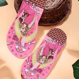 ARAVON Girls Printed Rubber Thong Flip-Flops-image-95